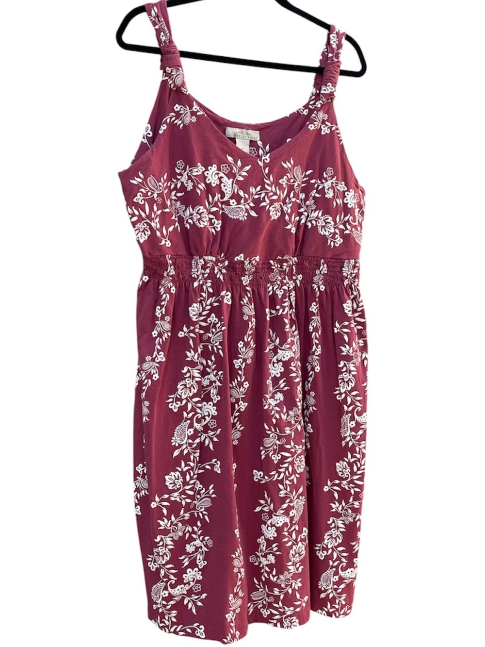 Natural Reflections Dark Berry / Burgundy Floral Paisley Sundress XXL